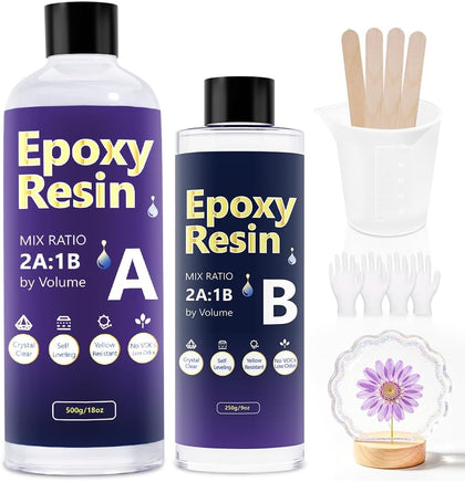 Deep Pour Epoxy Resin 27oz - 2:1 Crystal Clear Deep Pour Epoxy for 2-4 Inch Depth, No Yellowing & High Hardness