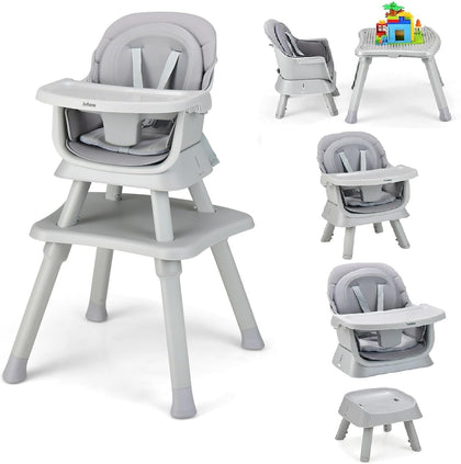 8 in 1 Baby High Chair, Convertible Highchair for Babies and Toddlers, Infant Dining Booster Seat, Building Block