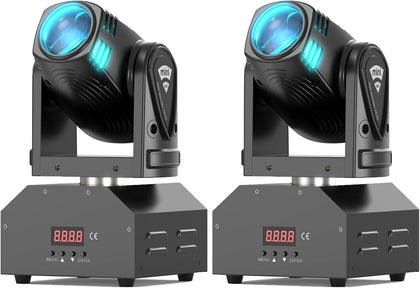 Beam Moving Head Light,RGBW LED Mini Party Light Stage Lighting Spot Lights by DMX512 & Sound Active Control for Home