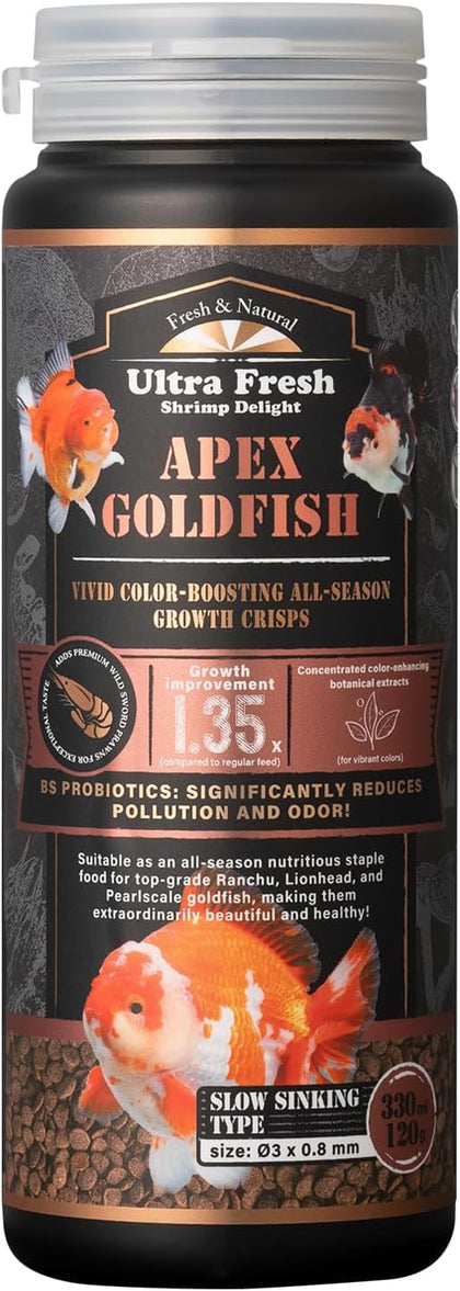 Apex Goldfish Color Boosting Crisps, Color Boosting Premium All Natural Ingredients Goldfish Fish Food, Slow Sinking