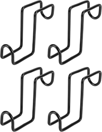 4 Inch Tack Hook Set - 4 Pack Heavy Duty Black Horse Halter Rack, Over Rail Bridle Hooks Anti-Rust Coated Metal Hooks