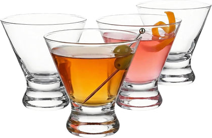 Martini Glasses Set of 4,8oz Stemless Martini Glasses,Margarita Glasses Set