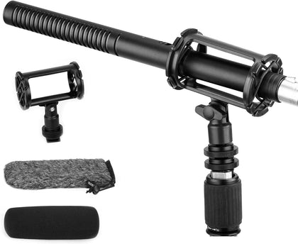 XLR Microphone BY-BM6060 Super-Cardioid Shotgun Condenser Microphone with 24 48V Phantom Power for Camera Film