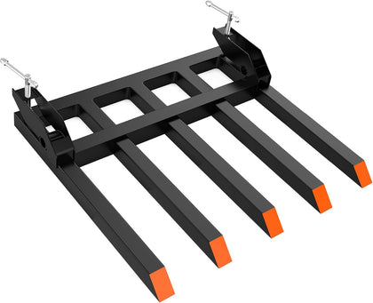 48 in Bucket Clamp on Pallet Forks 2500 LBS Heavy Duty | with 5 Tines for Tractor Accessories,Loader Bucket, Skid Steer