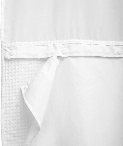 70x54 Snap-in Shower Curtain Replacement Liner White | 2 Bottom Magnets, Fabric, Removable, Water Repellent, Machine
