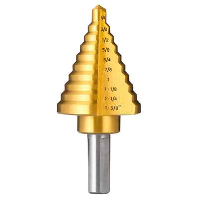 IRONANT 1/4" to 1-3/8" Titanium HSS Step Drill Bit for Metal Unibit