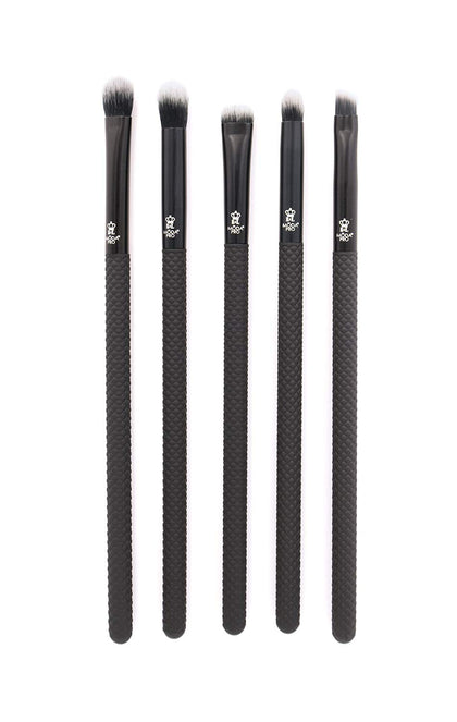 Pro 5pc Deluxe Eye Makeup Brush Kit, Vegan Eye Brush Set for Shader, Crease, Detail, Smudge and Liner Application