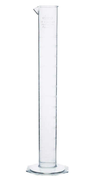 Graduated Cylinder, 250mL - Class A Tolerance - Octagonal Base - TPX Plastic - Industrial Quality, Autoclavable - Eisco Labs
