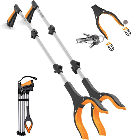 43" Foldable Grabber Reacher Tool,2pcs Reacher Grabber Pickup Tool,Gripper Reacher Grabber Tool with Rotating