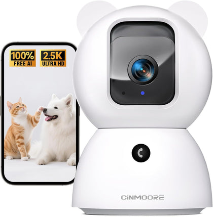 2.5K Pet Camera Indoor with Phone App, Dog/Cat Camera | 4MP Indoor Camera for Home Security, Baby Monitor with Free