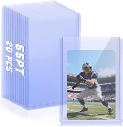 20 Top Loaders Card Load Holder Storage for Trading Cards Sports Sleeves Hard Plastic 55 Point Protective Toploaders