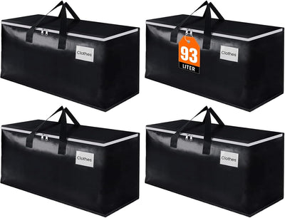 Large Heavy Duty Moving Bags, 93L Reusable Packing Bags, 4 Pack