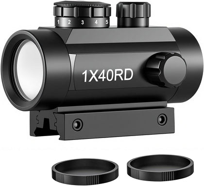Red Dot 1x40mm, Reflex Red/Green Dot Sight Riflescope, 4 MOA Reticle, Compatible with 20mm Picatinny/Weaver and 11mm