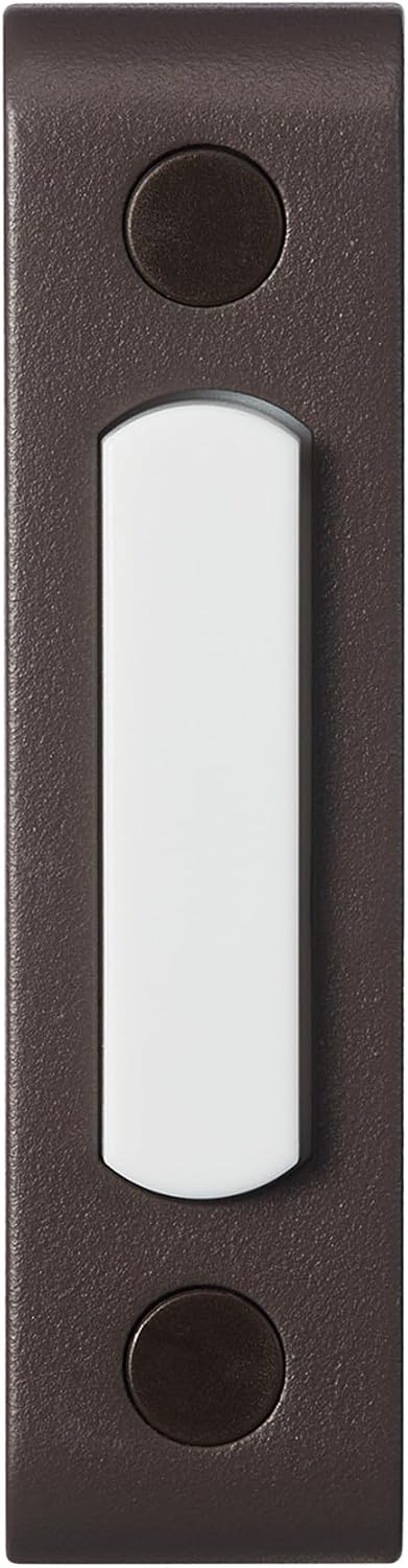 Wired Push Doorbell Button, Oil-Rubbed, Bronze, Metal, Lighted, Surface Mount, Home Improvement, Outdoor