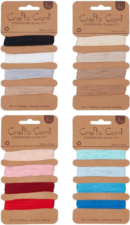 87.5 Yards 16 Colors Cotton Yarn Soft Hand Embroidery Thread Bulk Darning Kit for Hand Sewing Crochet Knitting Cross
