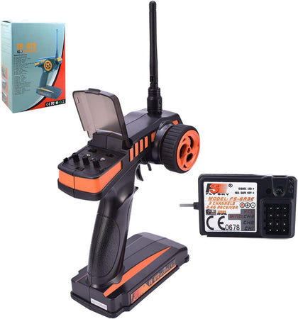 Flysky FS-GT2 RC Transmitter with FS-GR3E Receiver, 2.4GHz 2 Channels Radio Controller and 3 Channels Receiver for RC