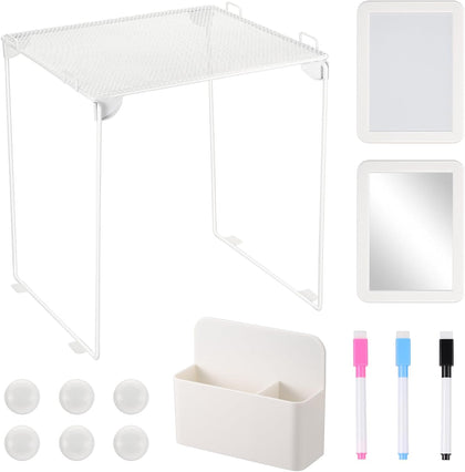 Locker Accessories Kit, Locker Organizer Kit with Locker shelf, Magnetic Mirror and Whiteboard, Pen Holder, Magnets