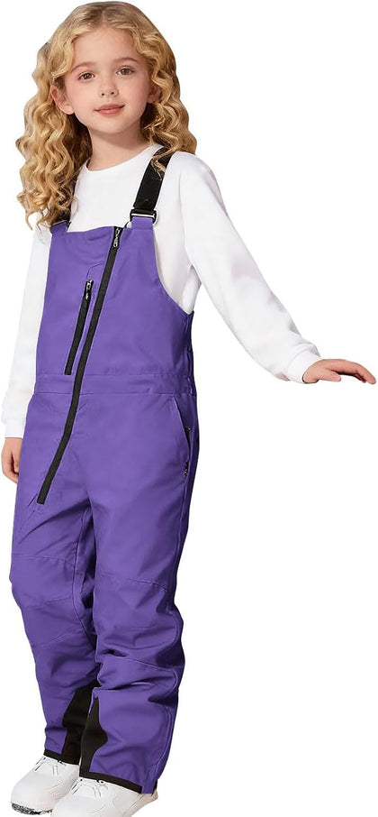 Kids Snow Pants Waterproof Insulated Winter Bibs Overalls for Girls and Boys with Adjustable Strap Snowsuit Size 3-12