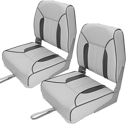 MSC Fishing Folding Boat Seats,One Pair Pack (S103 Light Grey/Dark Grey)