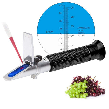 Refractometer for Grape Wine Brewing, Measuring Sugar Content in Original Grape Juice and Predicting The Wine Alcohol