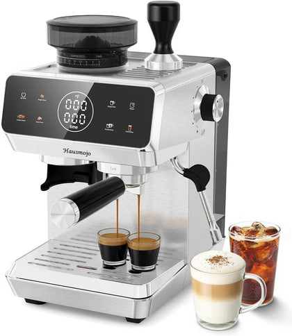 CM1620 Espresso Machine with Built-in Burr Grinder, 20 Bar Bean-to-Cup Espresso Maker with 44 Grind Settings & Steam