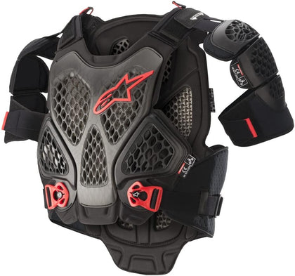 A-6 Chest Protector, Advanced Off-Road Body Armor, CE-Certified, M/L, Black/Anthracite/Red