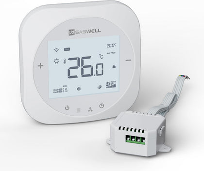 Smart WiFi Thermostat for Home, Programmable Thermostat with C-Wire Adapter, 3H/2C for Heat Pump & Conventional