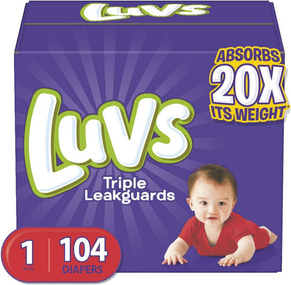 Luvs Triple leakguards Diapers Size 1 104 Count, 104 Count