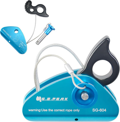 Detachable Climbing Ascender 15kN Rope Grab Ascender, Flip Line Adjuster, Fall Protection Belay Device for Rock