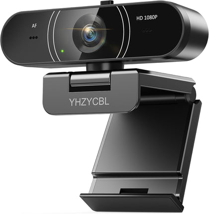 1080p Webcam for pc with Microphone, Auto Focus, with Privacy Cover | Plug & Play USB Computer Camera for Desktop