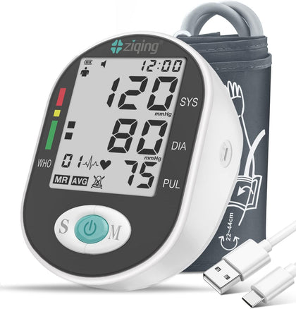 Blood Pressure Monitor, Bp Machine with Large Upper Arm Cuff of 8.7-17.3 Inches, Large Screen, Total 198 Memories for