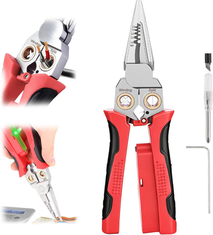 8-in-1 Wire Stripper with Voltage Tester, Electrician Tool for HVAC & DIY | Compact Portable Multi-Function
