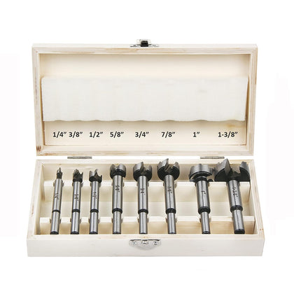 Forstner Bit Set 8Pcs - Forstner Bits for Wood, Wood Drilling with Storage Case