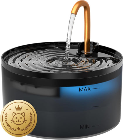 Cat Water Fountain, 71oz/2.1L Cat Fountain for Drinking with Copper Faucet, MISFANS-Designed Pump & Filter, Plastic