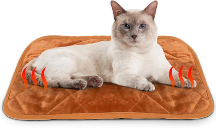 Self-Warming Cat Bed Indoor/Outdoor Super Soft Self Heating Pet Mat Washable Thermal Pad for Cat & Dog 21x16 inch