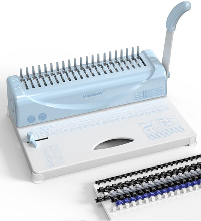 Binding Machine, 21-Hole, Comb Binding Machines with 1 Box Comb Bindings Spines, Comb Binder for Letter/A4/A5 Paper