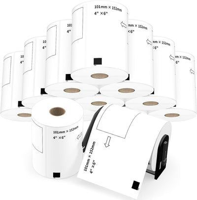 12 Rolls DK-1241 (4" x 6") Large Shipping Labels with 1 Detachable Frame