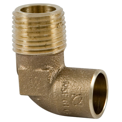 NIBCO Fig No U707-4-LF, 3/4 in. LF Bronze 90 Degree Elbow, Cup x Male, Threaded