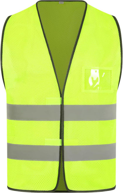 Reflective High Visibility Safety Vest for Men Women ANSI Class 2 Hi Vis Safety Vests Mesh Fabric Neon Work Jacket