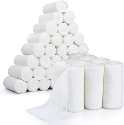 Gauze Rolls –36 Rolls- Premium First Aid Supplies for Safe Adventuring–Flexible, Stretchable, Breathable Gauze
