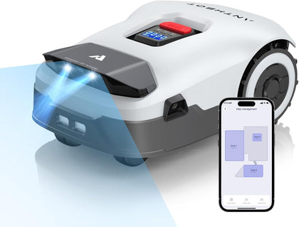 Genie3000 Robot Lawn Mower - NO Wire, Full Band RTK+4-Eye Vision Robotic Lawnmower for 3/4 Acre, Auto Mapping