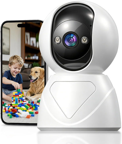 2K Indoor Security Camera, 5GHz Baby Monitor for Home, Pan Tilt | Dog Camera, 5GHz/2.4GHz WiFi, 355° Pan Tilt, Auto