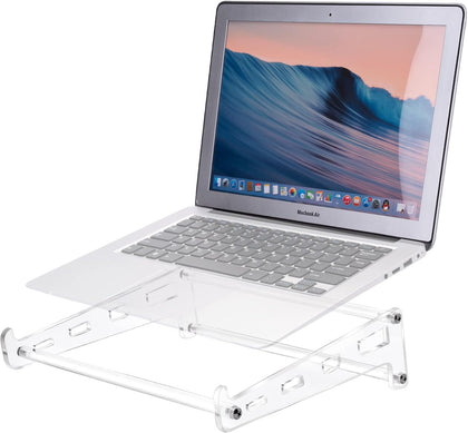 Acrylic Laptop Stand for Desk, Clear Ventilated Computer Stand Holder for Desk, Ergonomic Acrylic Sturdy Laptop Riser