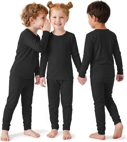 3 Sets Thermal Base Layer, Underwear for Kids on Winter | Fleece Lined, Moisture Wicking, 4 Way Stretch Long Johns