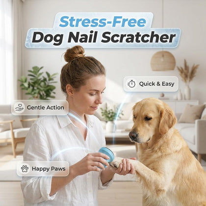Dog Nail File with Double Sided Deshedding Brush for Dogs & Cats, Dog Nail File Scratch Board Replaceable Sandpaper
