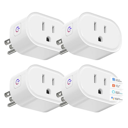 Smart Plug WiFi Outlet Works with Alexa & Google Home, 10A, 4 Pack | Smart Home Socket with Remote Control & Timer