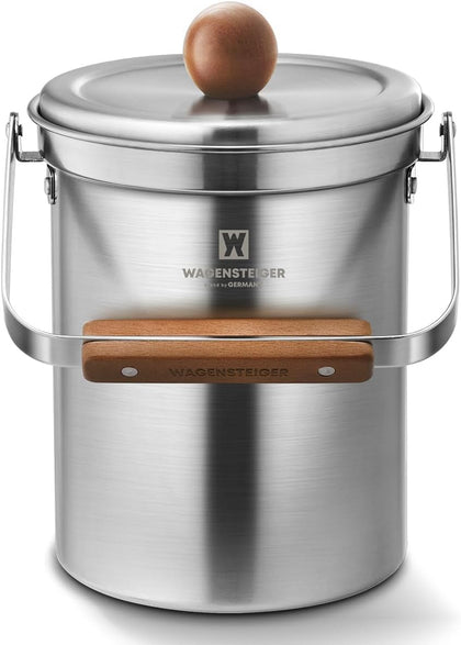Kitchen Countertop Compost Bin 101ounces / 3Liters with Airtight Lid, SUS304 Stainless Steel Odor-Free Food Waste Bin