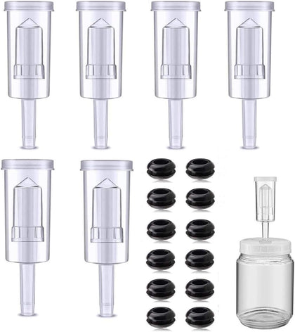 Airlock Set for Fermentation,12 Pieces Silicone Grommets and 6 Pieces Plastic Airlock for Preserving,Brewing, Beer