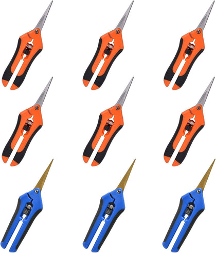 3 Packs Pruning Shears with Curved Precision Blades, 6 Packs Pruning Shears with Straight Blades Gardening Hand