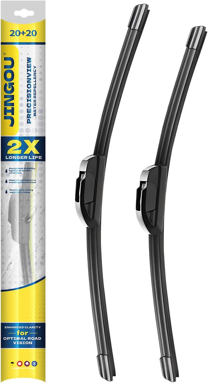 20''+20'' Front Windshield Wiper Blades Compatible with 1999-2007 Ford F-150 Expedition/2003-2014 Ford E-150 OEM